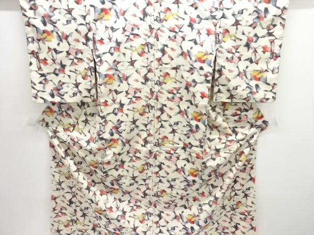 JAPANESE KIMONO / ANTIQUE KIMONO / TAISHO ROMAN STYLE / WOVEN ABSTRACT